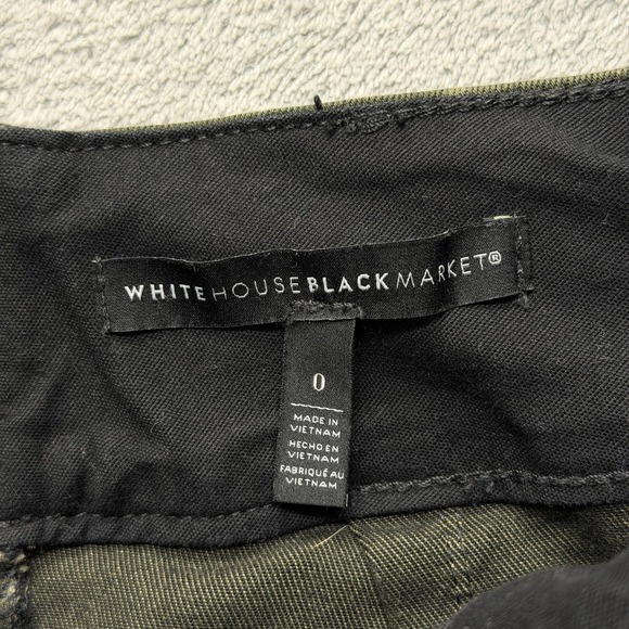 White House Black Market Skirt Womens 0 Green Camo Ruffle Hem Stretch Zip Back - Picture 7 of 8